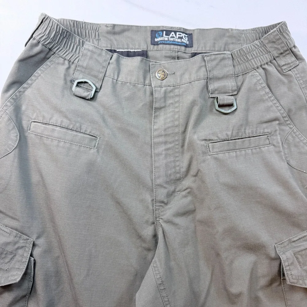 LAPG Operator Tactical Cargo Pants Mens 32x30 OD Green Ripstop Elastic Waist